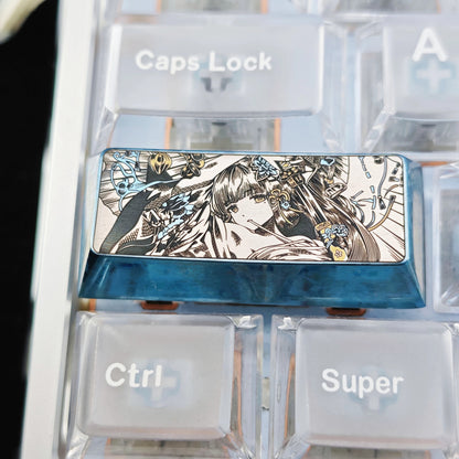 Precision black and white lines 2.25U enter key/left shift collection, titanium alloy personalized keycaps, anime game culture creative mechanical keyboard decorative keycaps