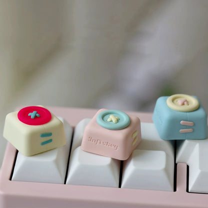 Original design cute button, multi-color resin molded personalized keycaps, cartoon image creative cultural keycaps, mechanical keyboard handmade decorative keycaps