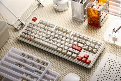 IMFKTIRED, Office keycap set, retro color scheme, PBT material Mechanical Keyboard Replacement Keycap Set, suitable for 61/64/68/75/84/87/104 Key Mechanical Keyboard