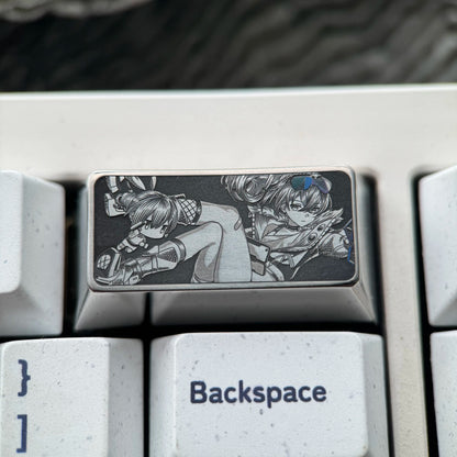Honkai：Star Rail，Silver Wolf， Precision Carving 2 U titanium alloy personalized keycaps, anime and game cultural creative keycaps, mechanical keycaps decorative keycaps