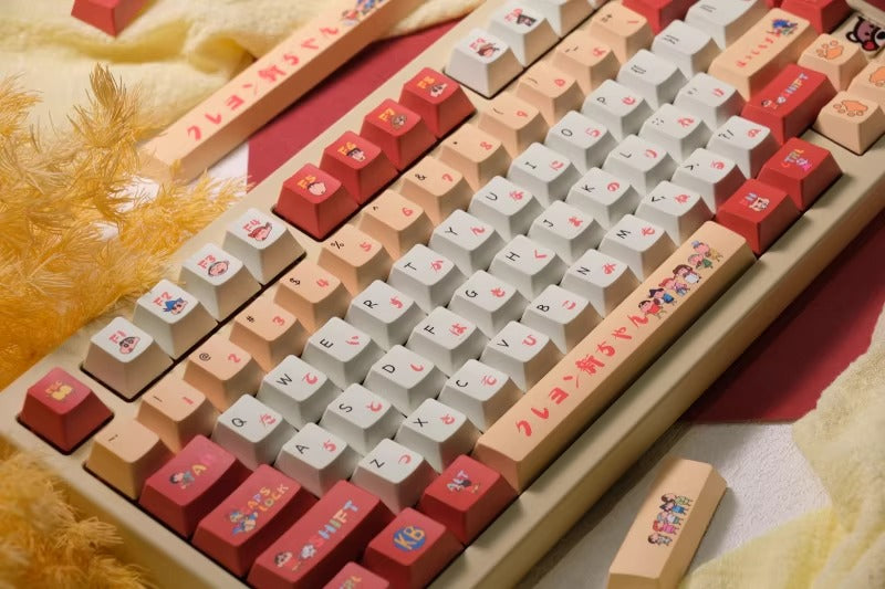 Crayon Shin chan Theme Design Set Keycaps custom set personalized keycap series, PBT material, compatible with 61/64/68/75/84/87/104 mechanical keyboard keycap set