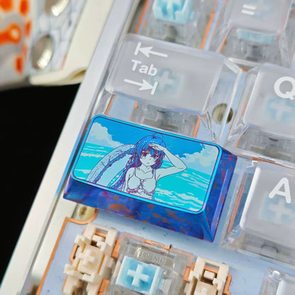 Mushoku Tensei: Jobless Reincarnation，Roxy Migurdia Greyrat themed 1.75U titanium alloy personalized keycaps, mechanical keyboard decorative keycaps, anime and game cultural creative keycaps