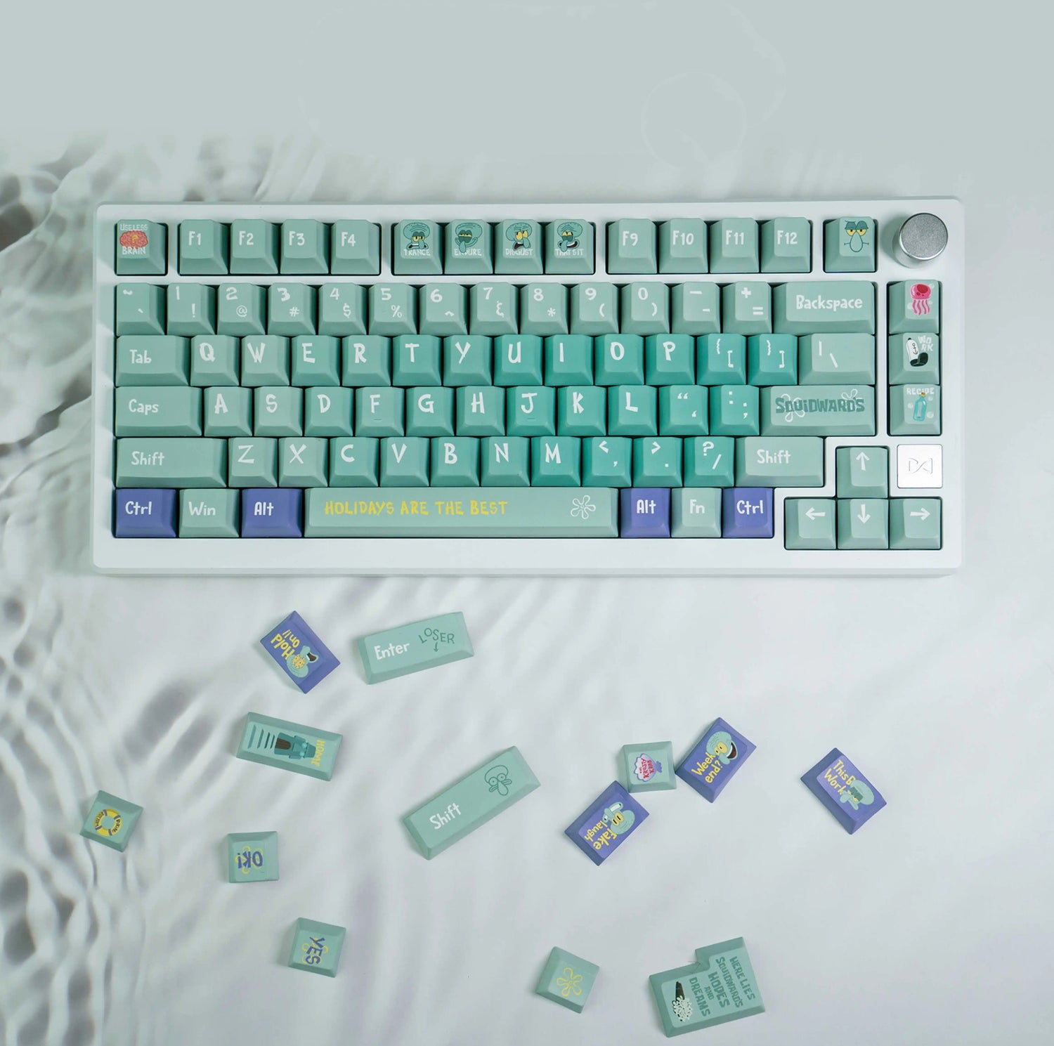 SpongeBob SquarePants, Squidward Quincy Tentacles themed personalized keycap set, PBT material factory height, creatively decorated keycaps