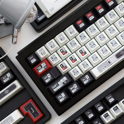 Star Trek Theme Design Keycaps Set, PBT Original Factory Height, PBT material personalized keycaps, mechanical keyboard replacement keycap set, Compatible with 61/64/68/75/84/87/104 Key Mechanical Keyboard Keycap Set