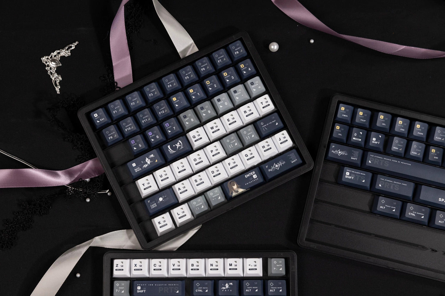Arknights series,Priestess theme, custom set personalized keycap series, PBT material, compatible with 61/64/68/75/84/87/104  mechanical keyboard keycap set