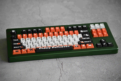 Halloween party theme, PBT material, sublimation, cartoon and funny Personalized keycap set, original factory height mechanical keyboard decorative keycap set，anime keycap set suitable for 61/64/68/75/84/87/104 Key Mechanical Keyboard