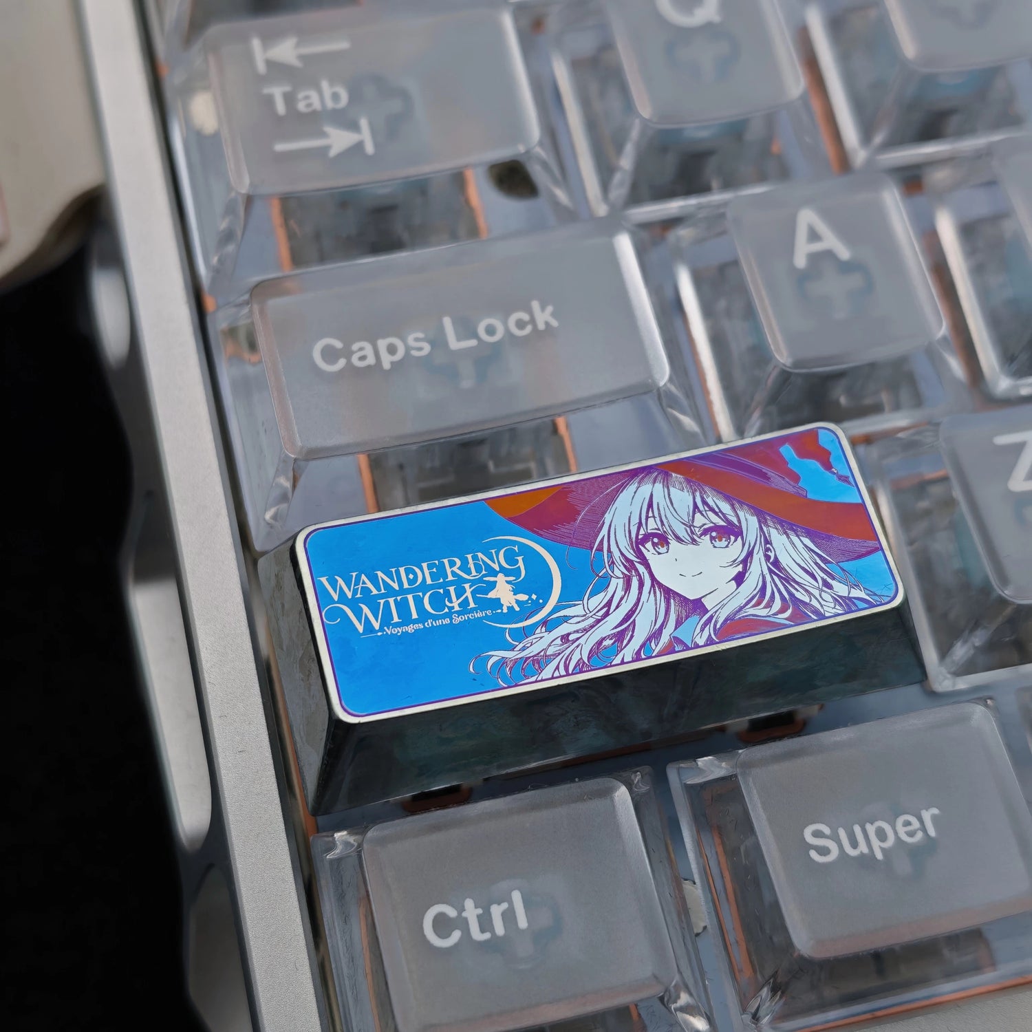Wandering Witch: The Journey of Elaina, Elaina, 2.25U titanium alloy personalized keycaps, anime, games, novels, creative mechanical keyboards, decorative keycaps