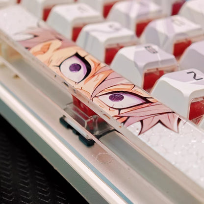 Demon Slayer: Kimetsu no Yaiba, Shinazugawa Sanemi, PC Crystal Resin Spacebar, Anime Game Culture Creative Decorative Keycaps