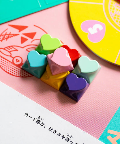 Original heart-shaped personalized Sweet Heart asymmetrical heart-shaped baked paint keycap aluminum alloy CNC machining personalized keycap