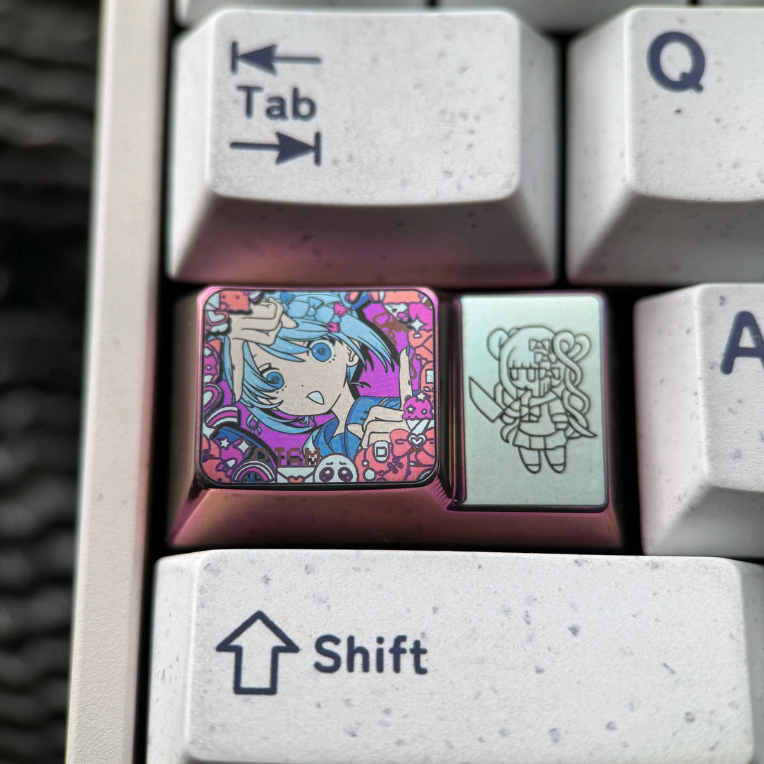 NEEDY GIRL OVERDOSE， 1.75U ladder CAPS titanium alloy personalized keycap, anime, gaming, cultural and creative mechanical keyboard decoration keycap