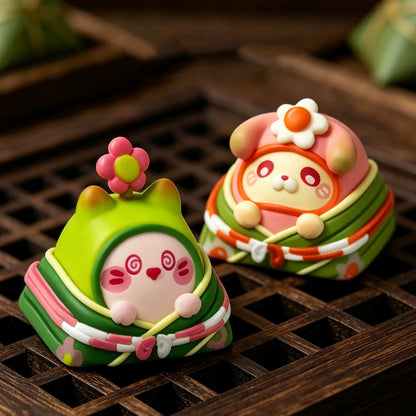 Dragon Boat Festival, Rice dumping babies, multi-color resin personalized keycaps, cartoon character design mechanical keyboard decorative keycaps