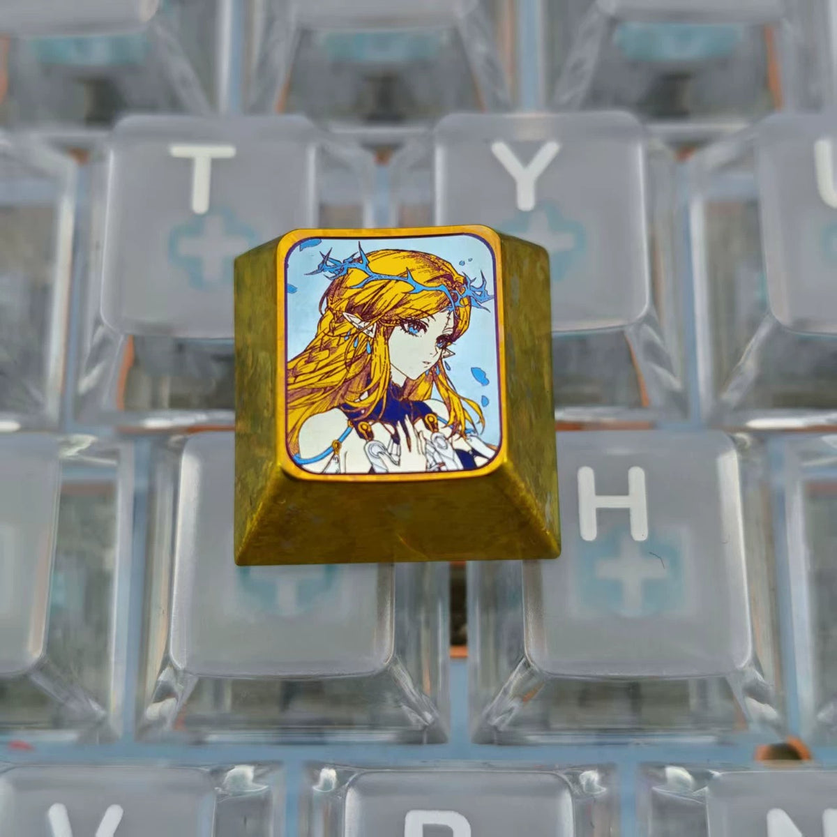 Wuthering Waves，Cartethyia 1 U titanium alloy personalized keycaps, anime and game cultural creative keycaps, mechanical keyboard decorative keycaps