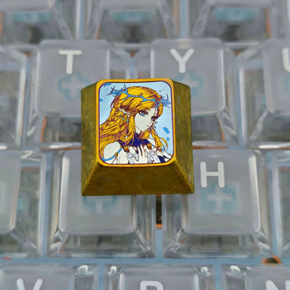 Wuthering Waves，Cartethyia 1 U titanium alloy personalized keycaps, anime and game cultural creative keycaps, mechanical keyboard decorative keycaps