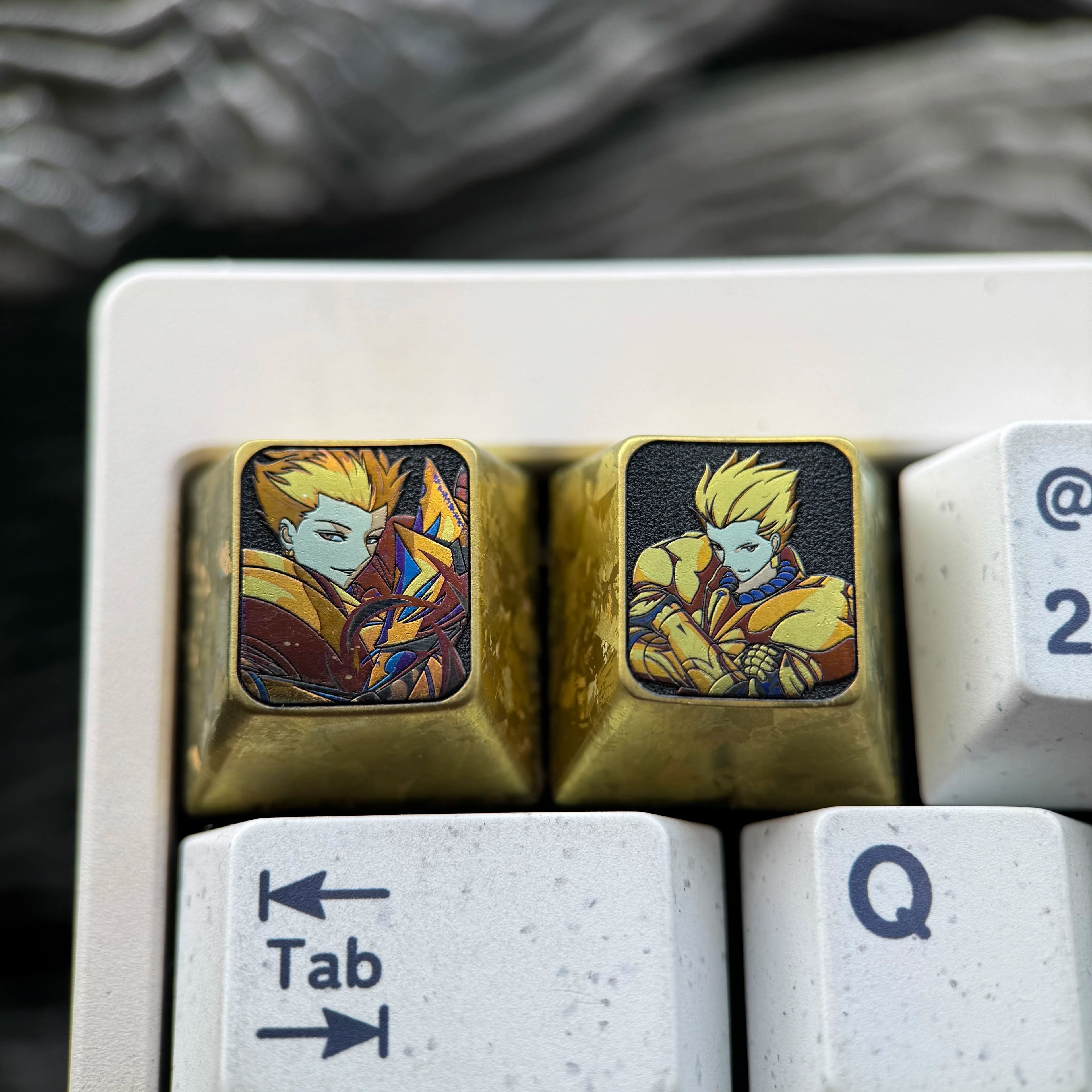 Fate series,Gilgamesh theme,1U titanium alloy personalized keycaps, anime and game mechanical keyboard metal decorative keycaps