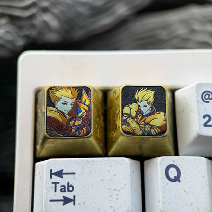 Fate series,Gilgamesh theme,1U titanium alloy personalized keycaps, anime and game mechanical keyboard metal decorative keycaps