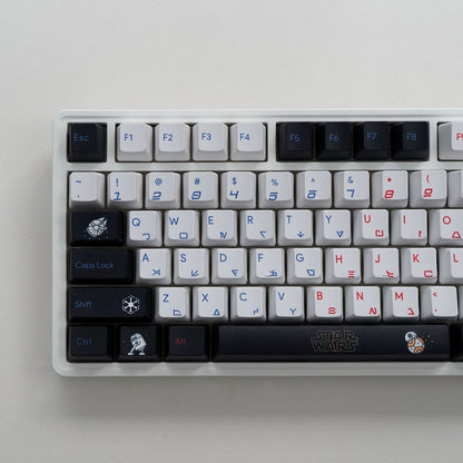 Star Wars Theme PBT Material, Science fiction movies, creative keycap designs for TV series, Mechanical Keyboard Replacement Keycap Set, suitable for 61/64/68/75/84/87/104 Key Mechanical Keyboard