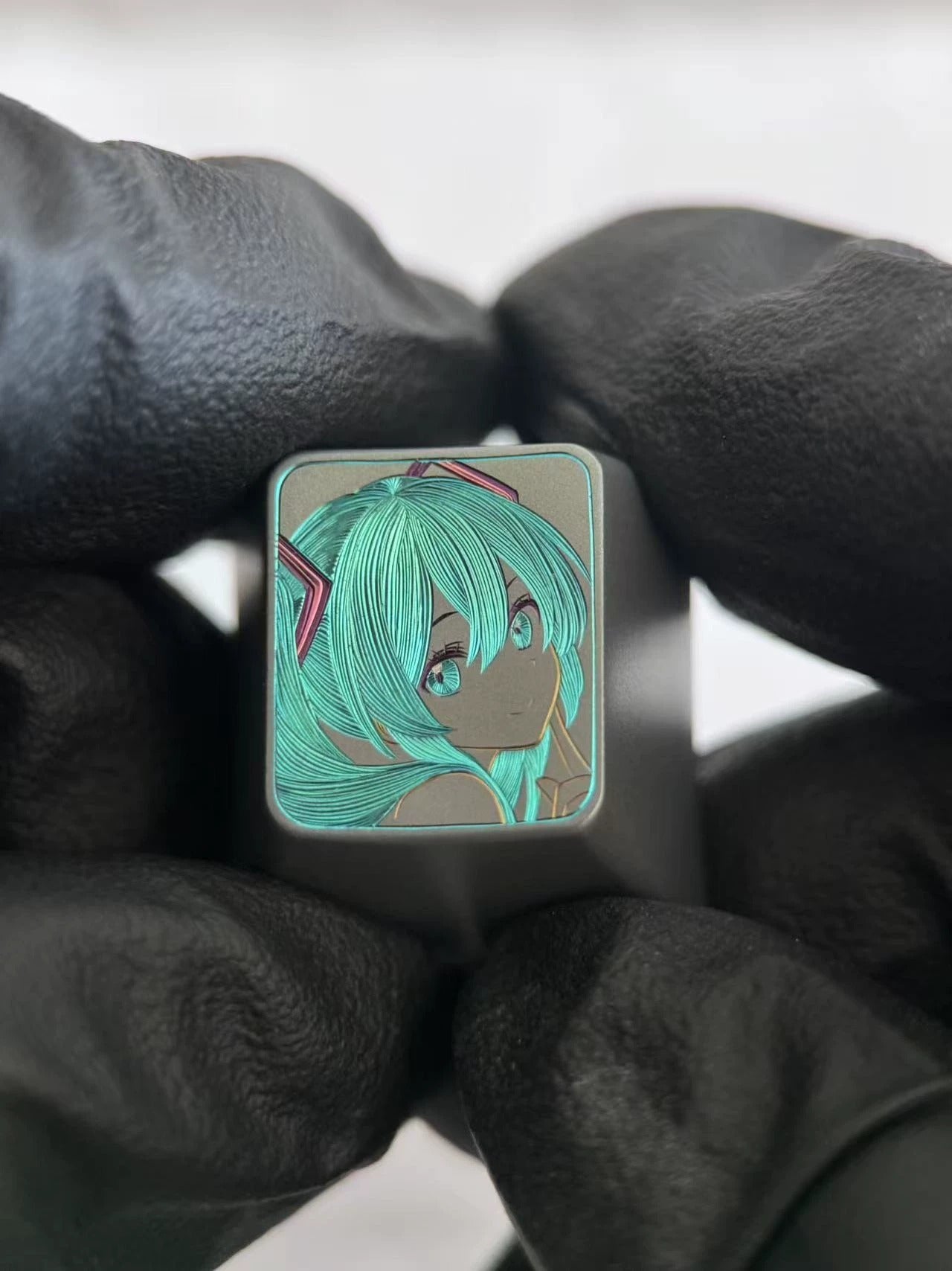 Hand carved titanium alloy series Hand carved titanium alloy anode coloring, anime and game culture creative metal hand carved keycaps collection
