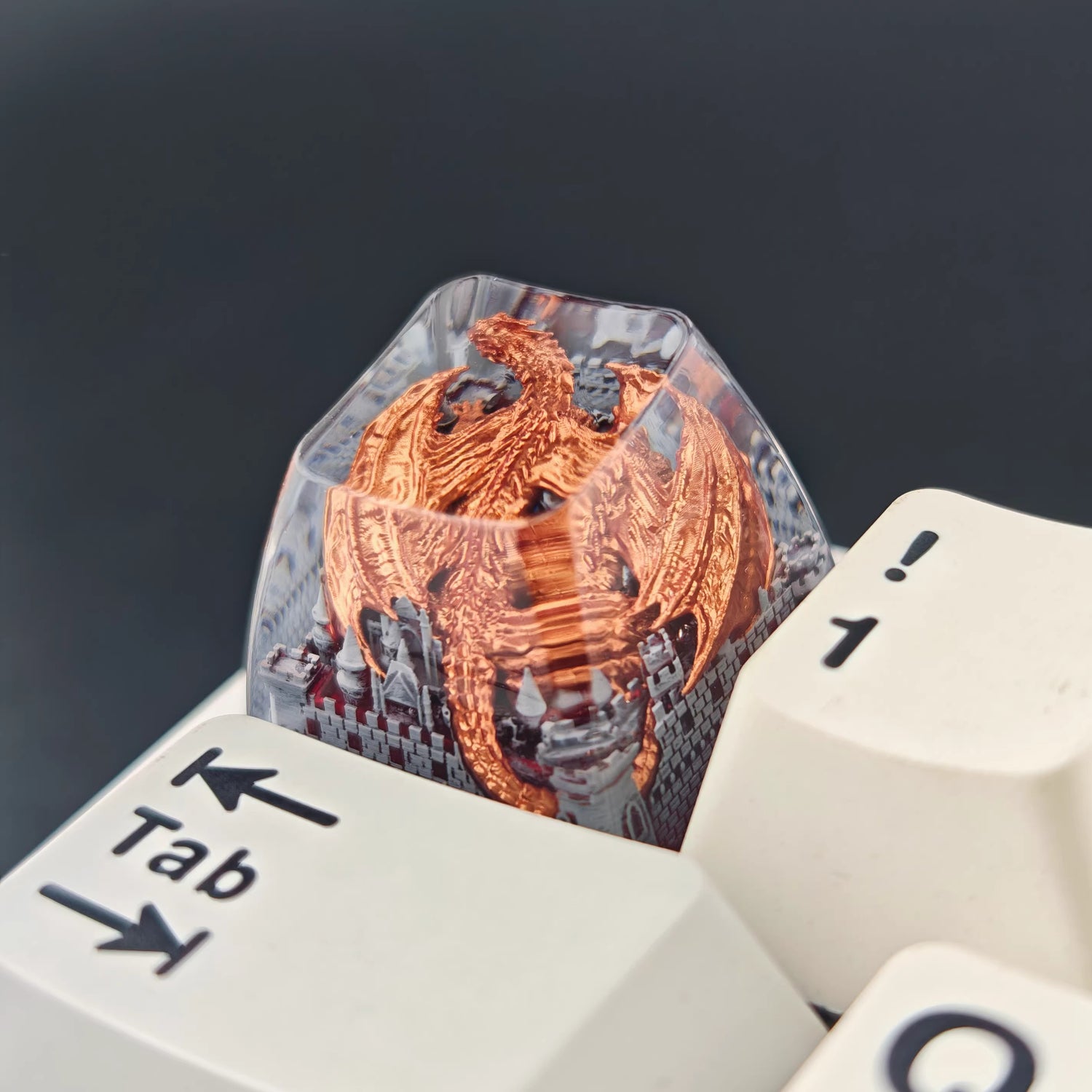 Game of Thrones, Dragon Castle Theme Design, 1 U crystal resin molding, mythological creative custom resin craftsman handmade decorative keycaps