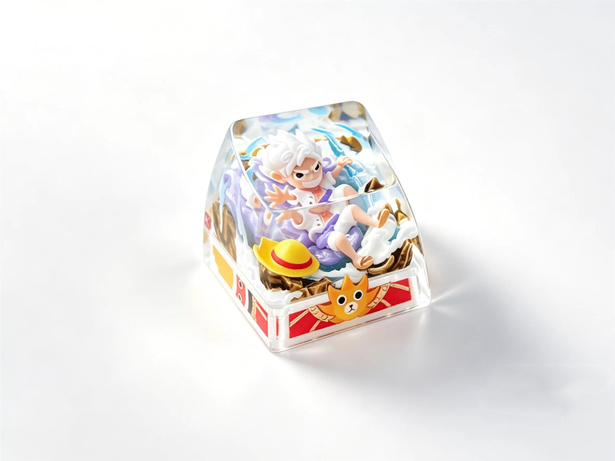 One Piece series, Nika Luffy, crystal resin personalized keycaps, game culture creative keycaps, Mechanical keyboard decorative keycaps