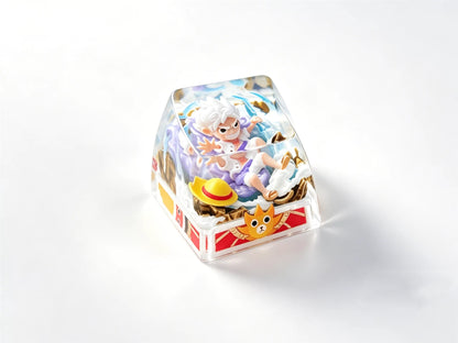 One Piece series, Nika Luffy, crystal resin personalized keycaps, game culture creative keycaps, Mechanical keyboard decorative keycaps