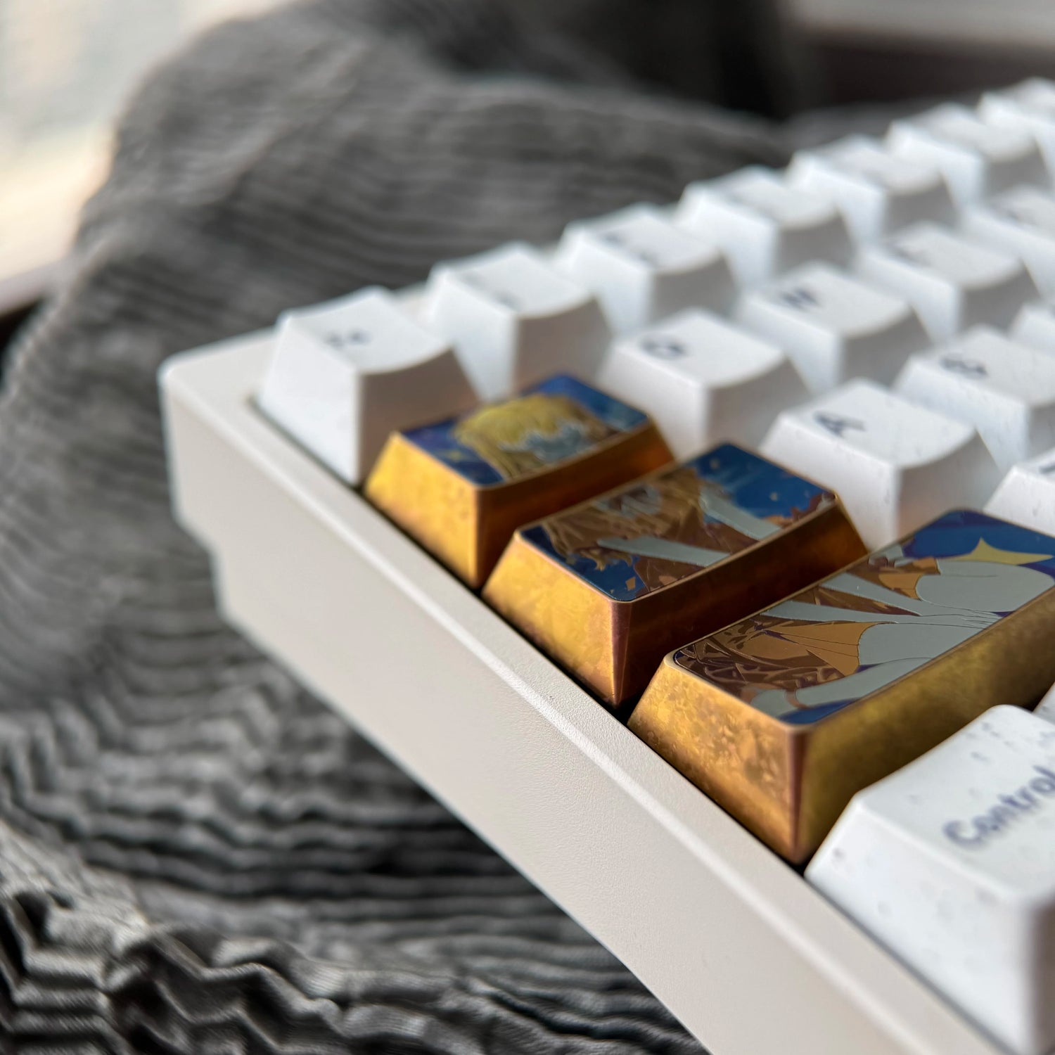 EVA, Asuka Titanium Alloy Combination Set, Personalized Keycap Set for the Left Large Keypad of the Keyboard, Anime Metal Decorative Keycaps