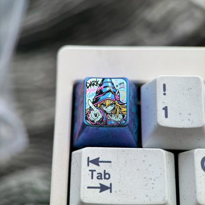 Yu-Gi-Oh! ， Black Magician Girl, 1U titanium alloy personalized keycaps, anime and game cultural creative keycaps, mechanical keyboard decorative keycaps