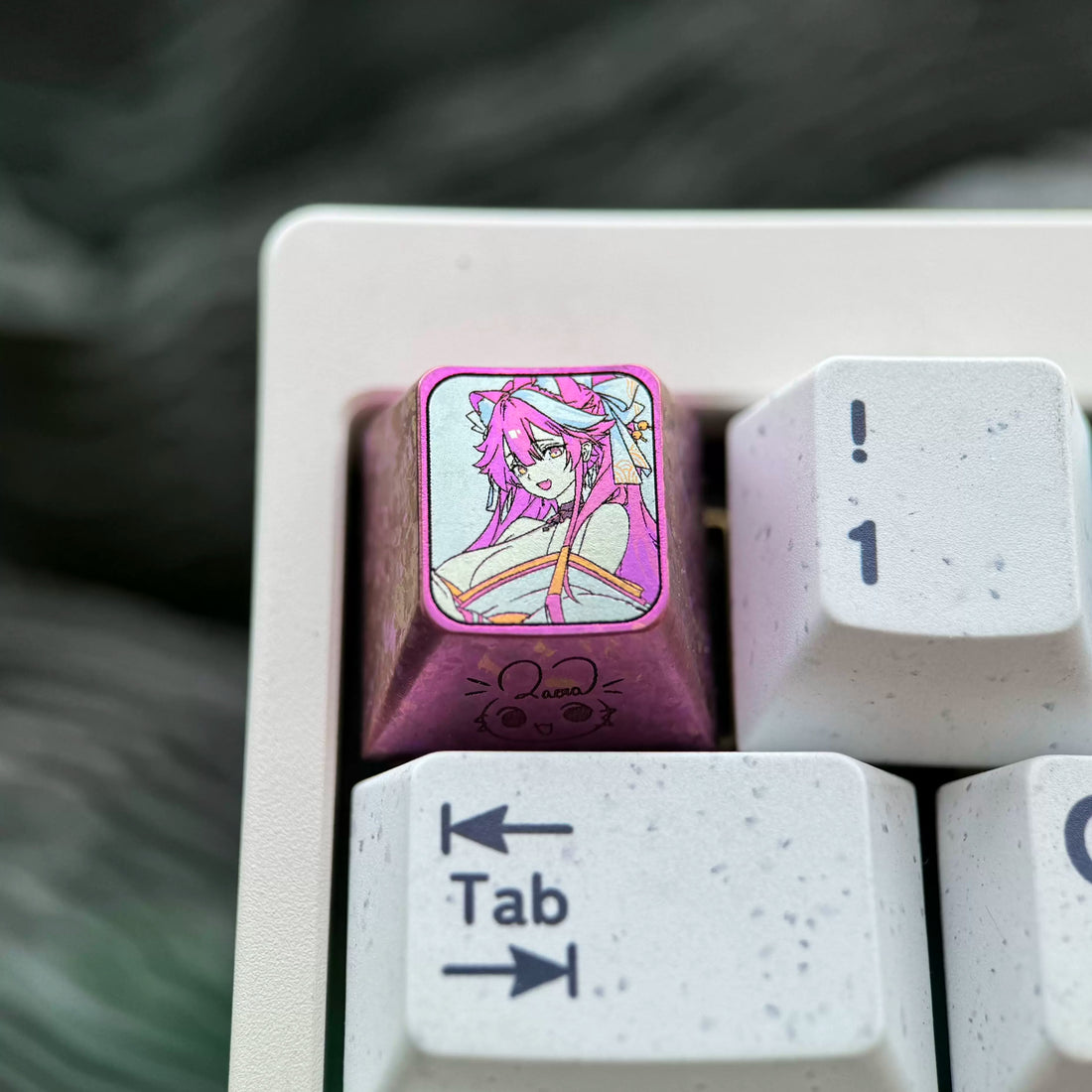 Raora Panthera theme design, 1U titanium alloy personalized keycaps, anime and game music mechanical keyboard creative decorative keycaps