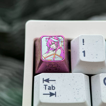 Raora Panthera theme design, 1U titanium alloy personalized keycaps, anime and game music mechanical keyboard creative decorative keycaps