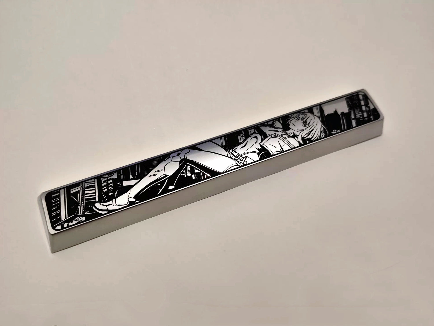 Cyberpunk theme, Lucyna Kushinada， spacebar, zinc/titanium alloy personalized keycaps, metal material decorative keycaps