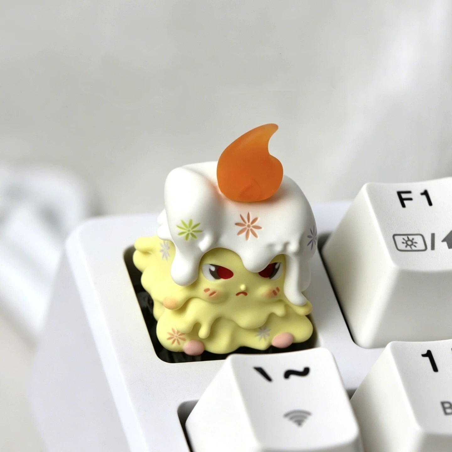 Original design, candle elf multi-color resin personalized keycaps, cartoon image mechanical keyboard decorative keycaps