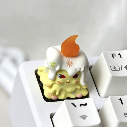 Original design, candle elf multi-color resin personalized keycaps, cartoon image mechanical keyboard decorative keycaps