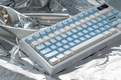 Space Station Theme SpaceStation Mechanical Keyboard Keycaps in Blue and White Color, Original Factory Height PBT Material Decorative Keycap Set