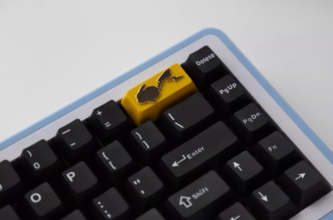Pok é mon Metal Series, Pikachu, 2U Backspace Key Metal Personalized Keycaps, Anime Peripheral Products Mechanical Keyboard Creative Keycaps