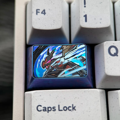 Pok é mon series, Zekrom theme, 1.5U titanium alloy personalized keycaps, anime metal keycaps, mechanical keyboard decorative keycaps