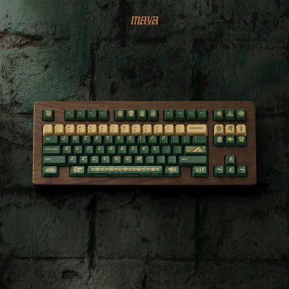 Maya ancient civilization themed keycaps, PBT material sublimation technology, mechanical keyboard themed personalized decorative keycaps