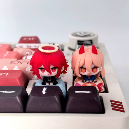 Chainsaw Man Theme Series, 3D Color Printed Resin Personalized Keycaps, Anime Game Cultural Creative Products Mechanical Keyboard Decorative Keycaps