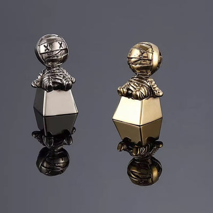 Metal doll mummy personalized keycaps, pure copper material artistic decorative keycaps