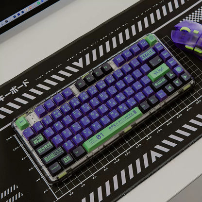 EVA series, EVANGELION-01 theme, folded translucent personalized keycap theme series, PBT material anime game theme creative keycap set