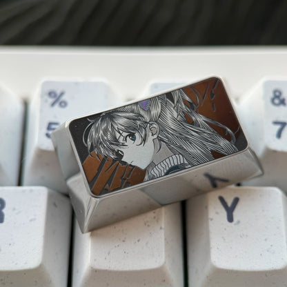 EVA series, 1.75Ucaps/shift titanium alloy finely carved personalized keycaps, anime cultural creative peripheral mechanical keyboard metal decorative keycaps