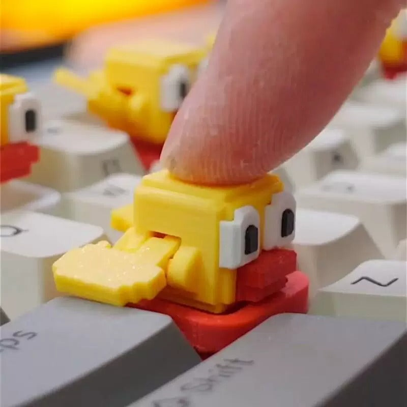 Pixel bird personalized keycap, 3D printed resin material with movable wings, cute and fun mechanical keyboard decoration keycap