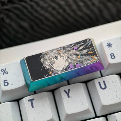 EVA series, 2.25U/2U titanium alloy finely carved personalized keycaps, anime culture creative peripheral mechanical keyboard metal decorative keycaps