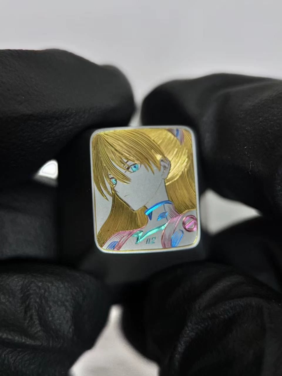 Hand carved titanium alloy series Hand carved titanium alloy anode coloring, anime and game culture creative metal hand carved keycaps collection