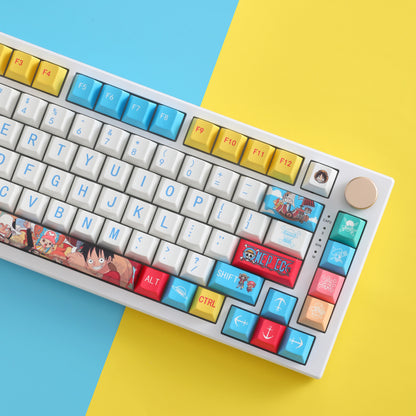 One Piece theme design, PBT material, sublimation process, large characters, personalized keycaps, mechanical keyboard decorative art keycaps