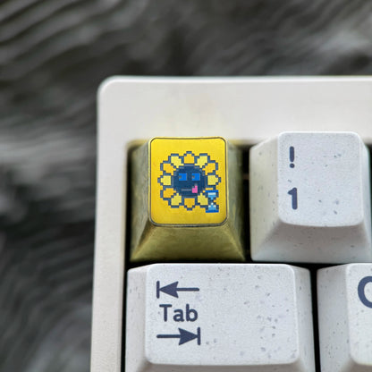 Sunflower, Sunflower series 14 models to choose from, 1U titanium alloy personalized keycaps, fashionable and trendy items, mechanical keyboard artistic decorative keycaps.