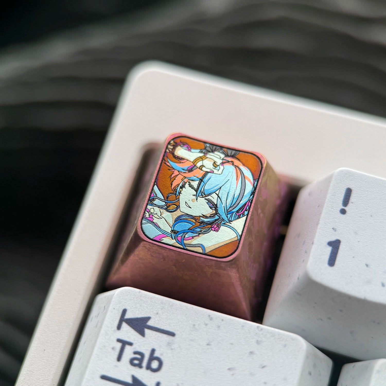 Wuthering Waves series, Camellya theme, 1U titanium alloy creative keycaps, personalized gaming keycaps, mechanical keyboards, metal decorative keycaps