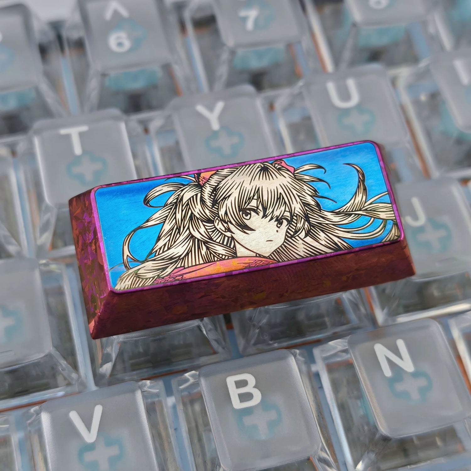 Precision black and white lines 2.25U enter key/left shift collection, titanium alloy personalized keycaps, anime game culture creative mechanical keyboard decorative keycaps
