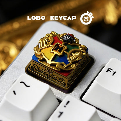 Harry Potter Academy badge, multi-color resin molded personalized keycaps, magical cartoon fantasy themed design mechanical keyboard decorative keycaps