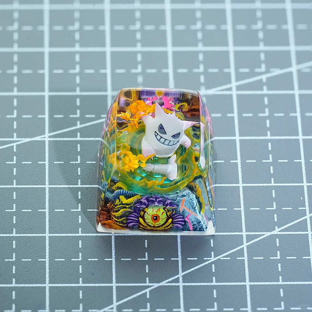 Pok é mon, Gengar coating and sealing design, Crystal Resin Personalized Keycaps, Anime Game Culture Creative Resin Keycaps, Mechanical Keyboard Art Decorative Keycaps