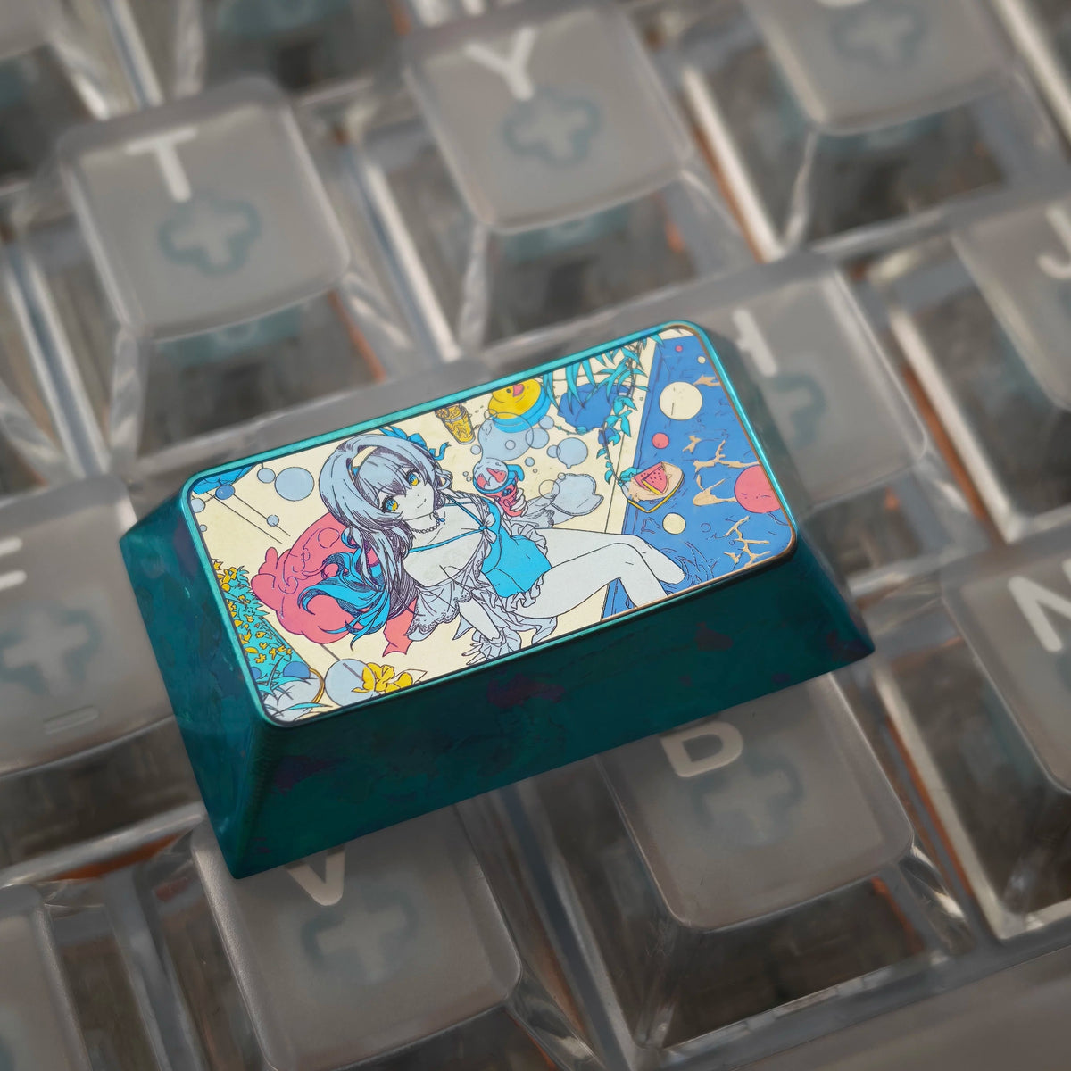 Honkai：Star Rail，Firefly themed 1.75U titanium alloy personalized keycaps, mechanical keyboard decorative keycaps, anime and game cultural creative keycaps