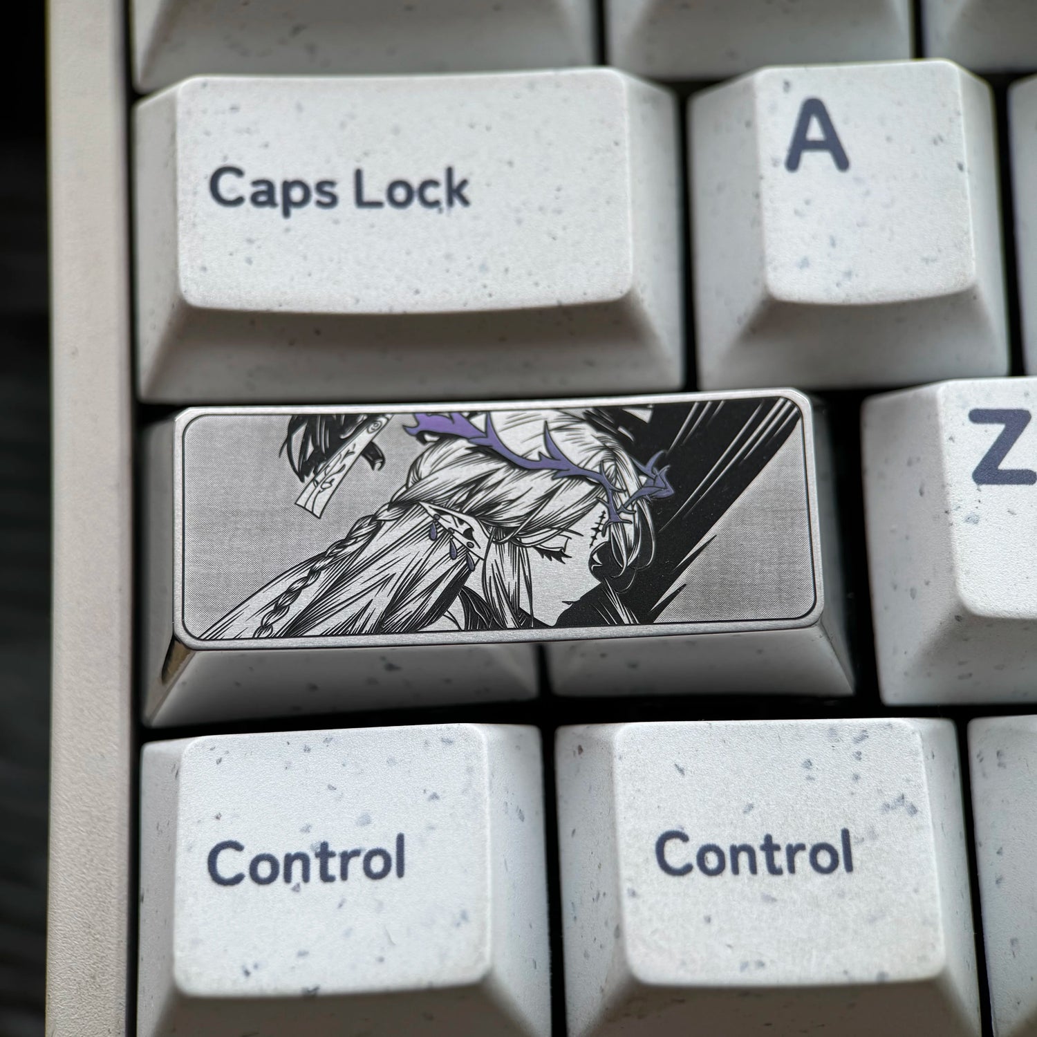 Wuthering Waves, Cartethyia, 2.25U titanium alloy precision carved personalized keycaps, anime and game culture creative mechanical keyboard art decorative keycaps